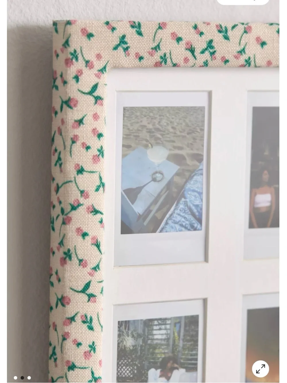 Urban Outfitters NIB Floral INSTAX Polaroid Photo Frame- white, green, pink